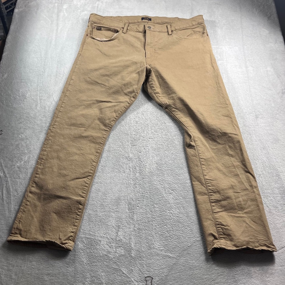 Polo Ralph Lauren Varick Slim Straight Tan Khaki Pants Mens 40x30 Chino Jeans